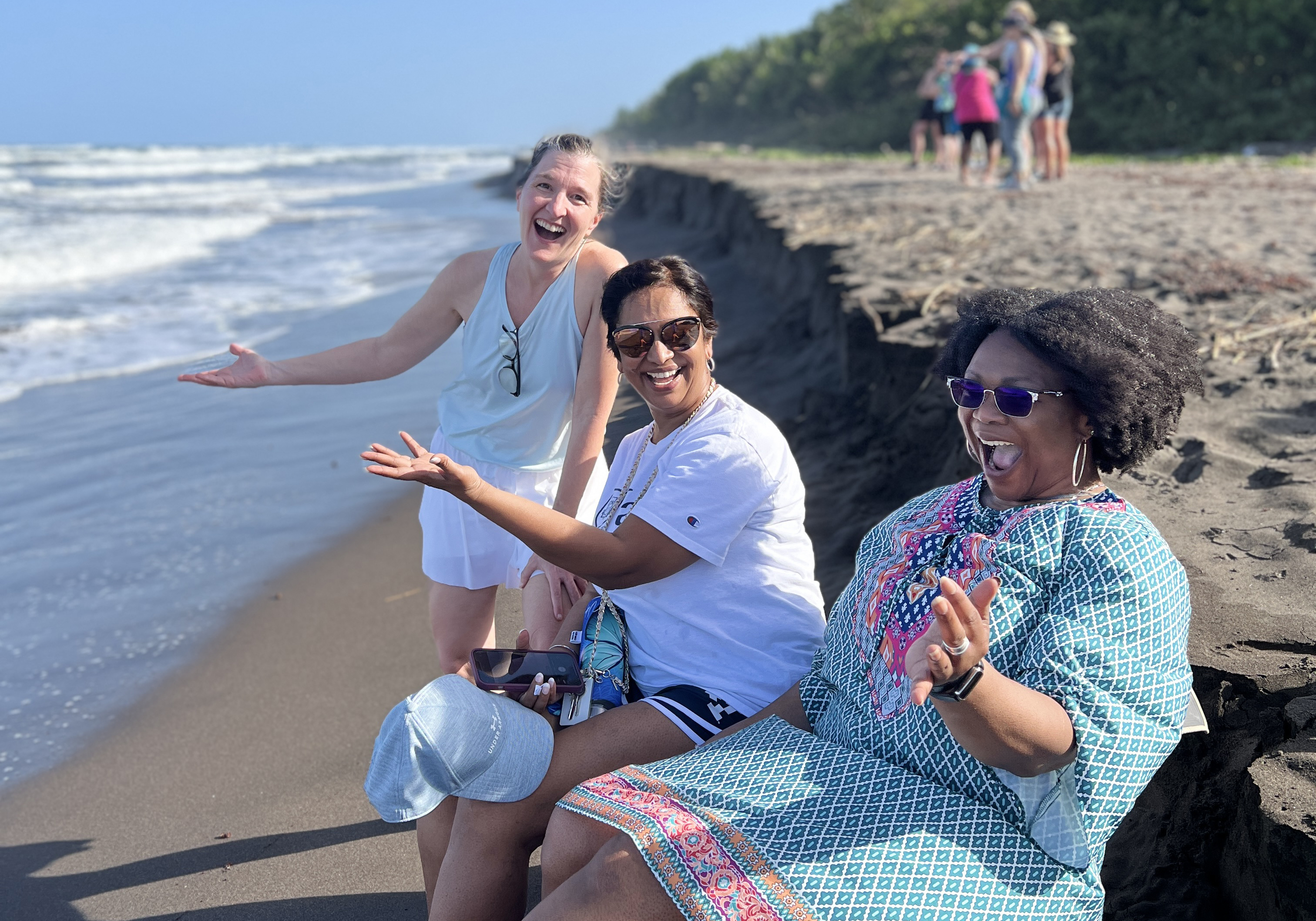 WTT travelers on the beach